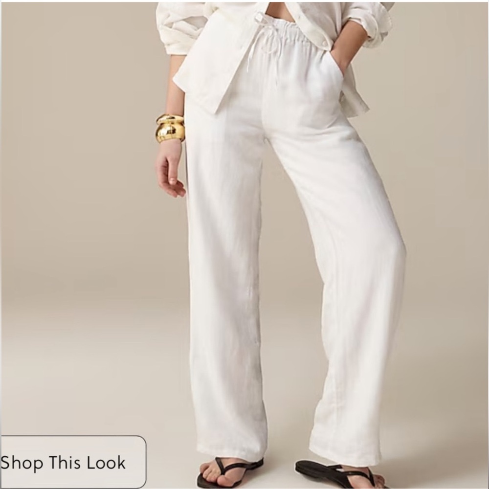 J. Crew White Wide Leg Women's Pants